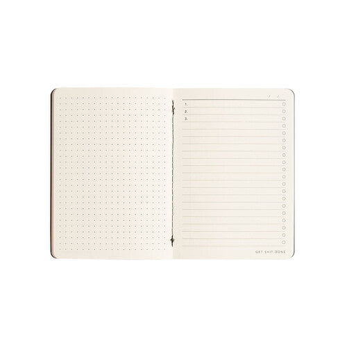 Migoals Get Sh*t Done Grid Notebook A6 - Minimal Black & Black Foil