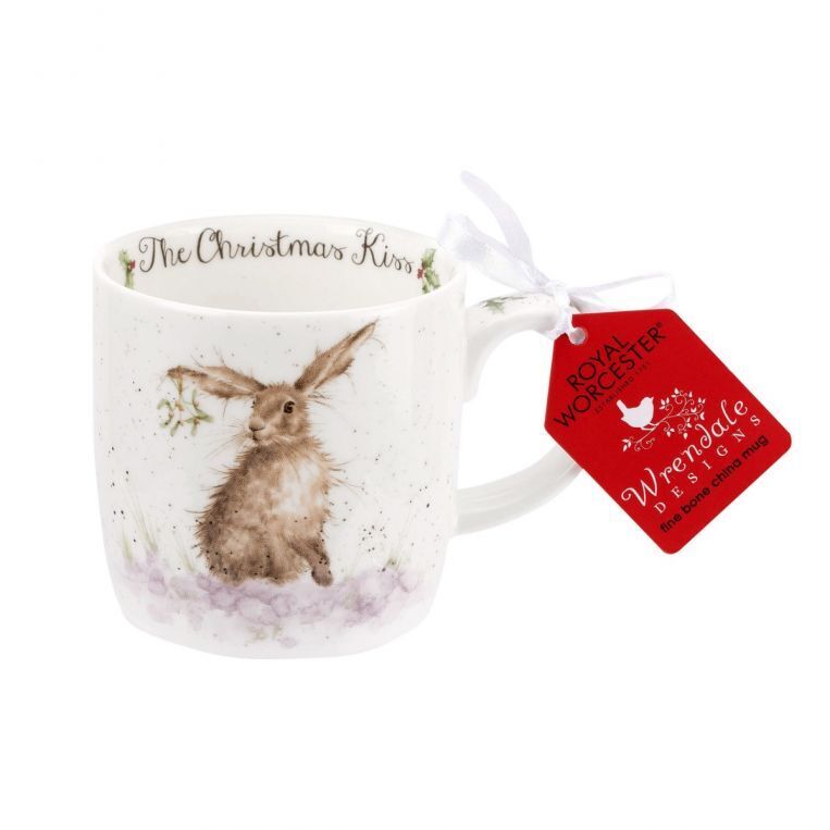 Royal Worcester Wrendale Christmas Mug - The Christmas Kiss