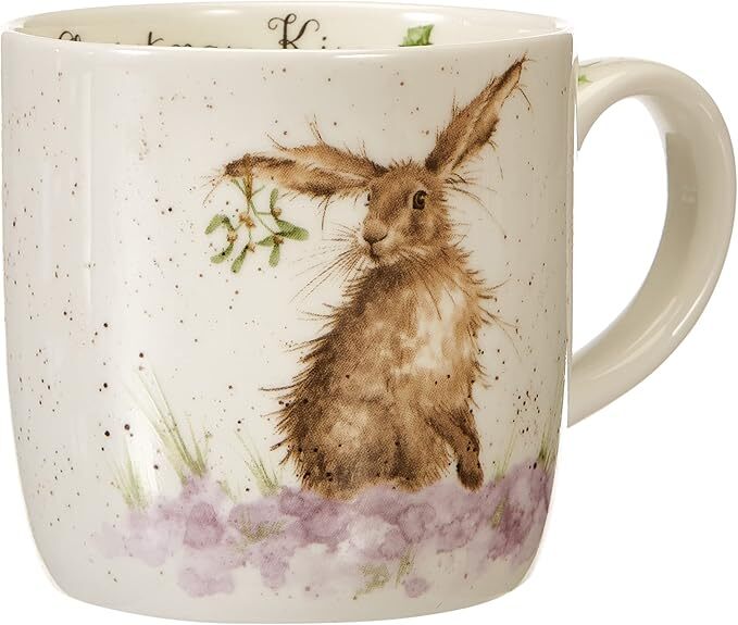 Royal Worcester Wrendale Christmas Mug - The Christmas Kiss