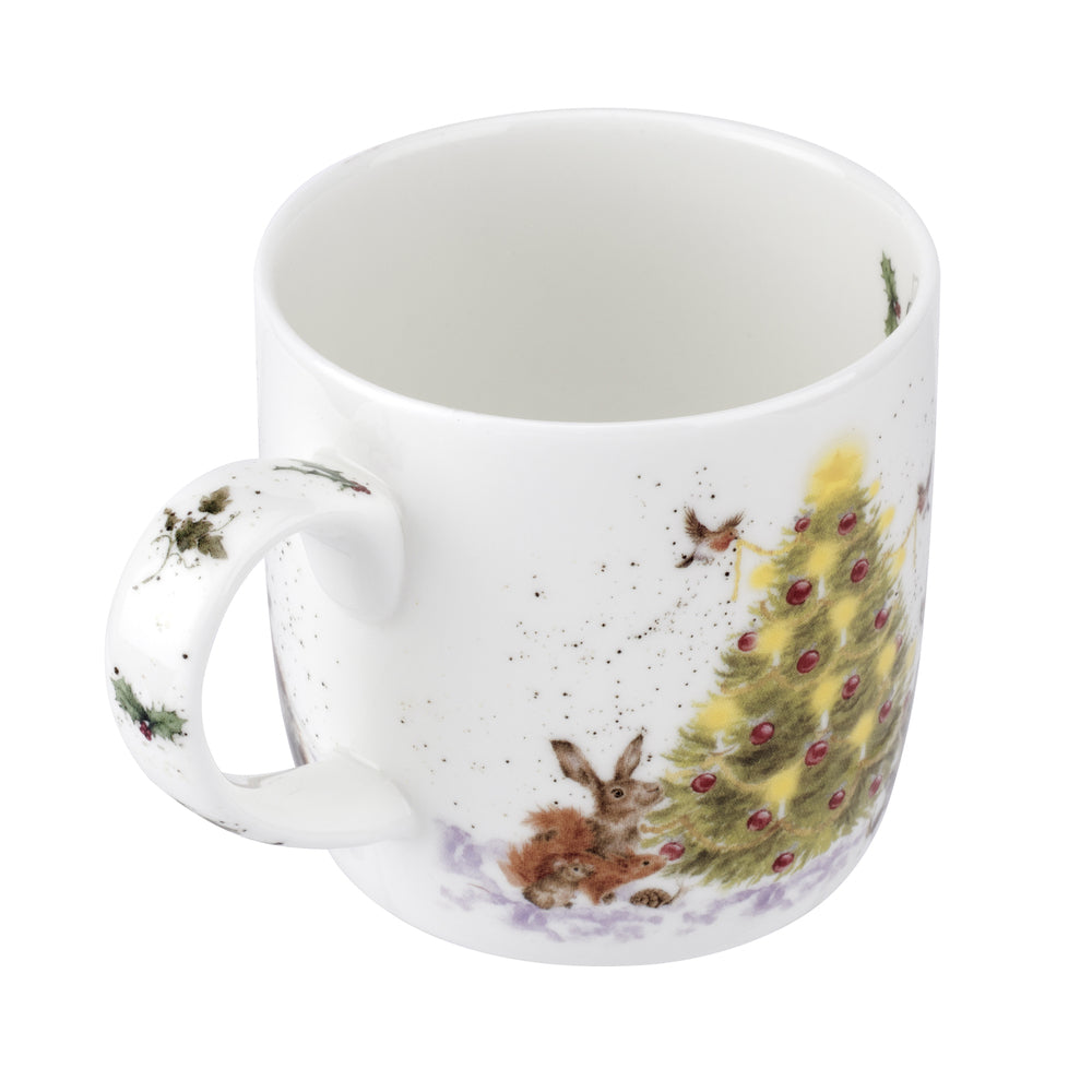 Royal Worcester Wrendale Christmas Mug - Oh Christmas Tree