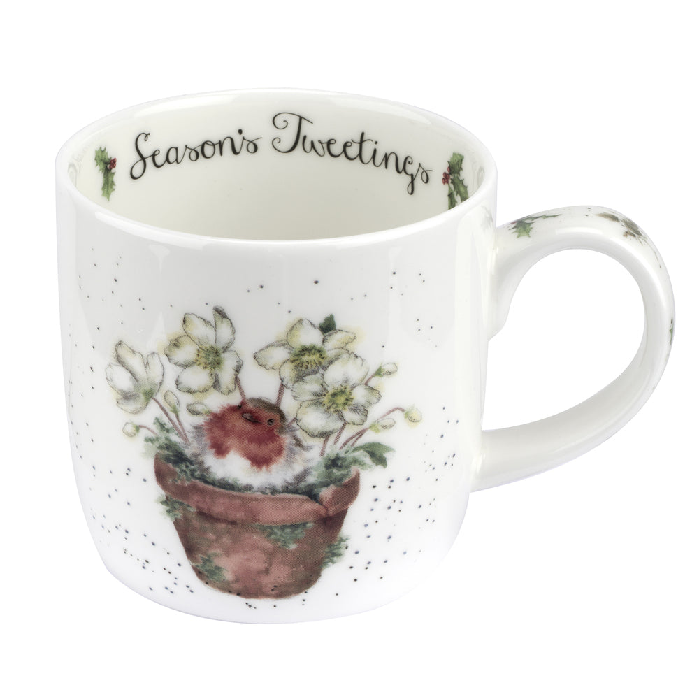 Royal Worcester Wrendale Christmas Mug - Season's Tweetings