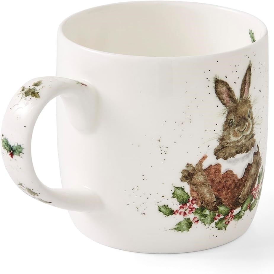 Royal Worcester Wrendale Christmas Mug - Merry Little Christmas Rabbit