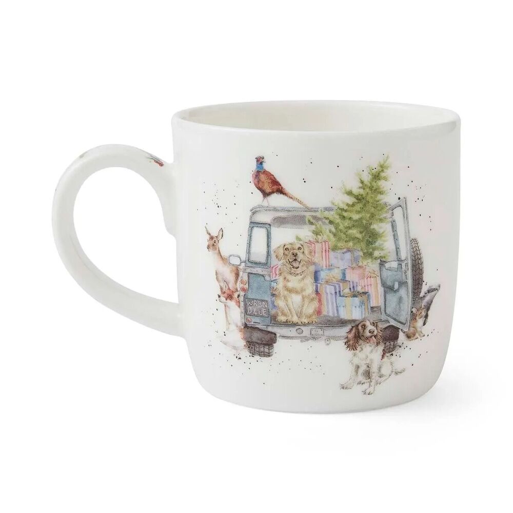 Royal Worcester Wrendale Christmas Mug - Driving Home For Christmas