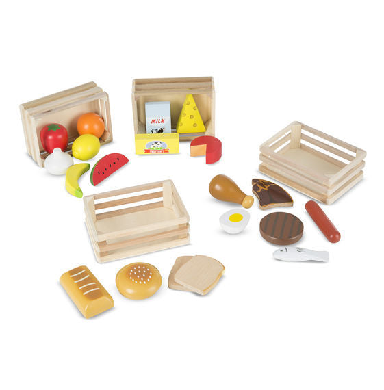 Melissa & Doug Kitchen Play - Food Groups - Wooden Play Food