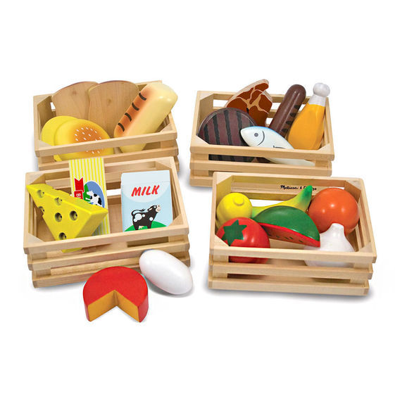 Melissa & Doug Kitchen Play - Food Groups - Wooden Play Food
