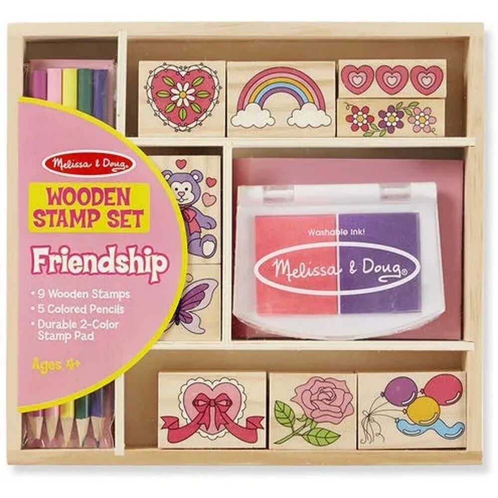 Melissa & Doug Wooden Stamp Set - Friendship