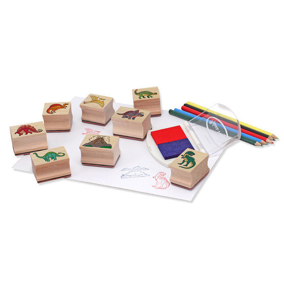 Melissa & Doug Wooden Stamp Set - Dinosaurs