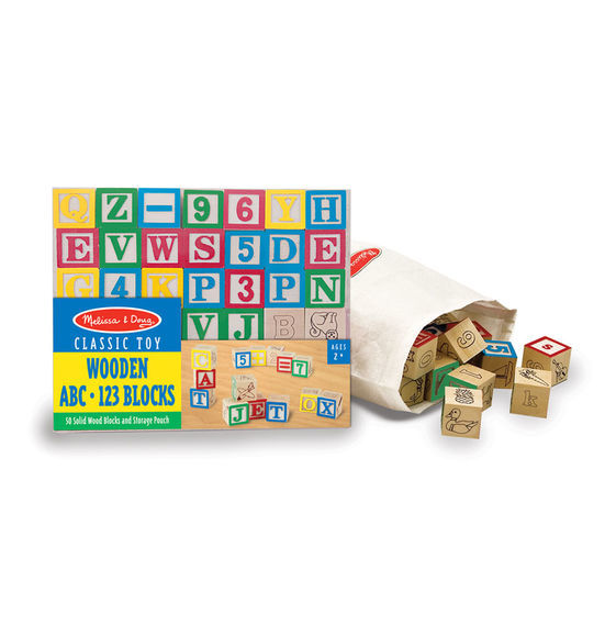 Melissa & Doug Classic Toy - Wooden Abc123 Blocks