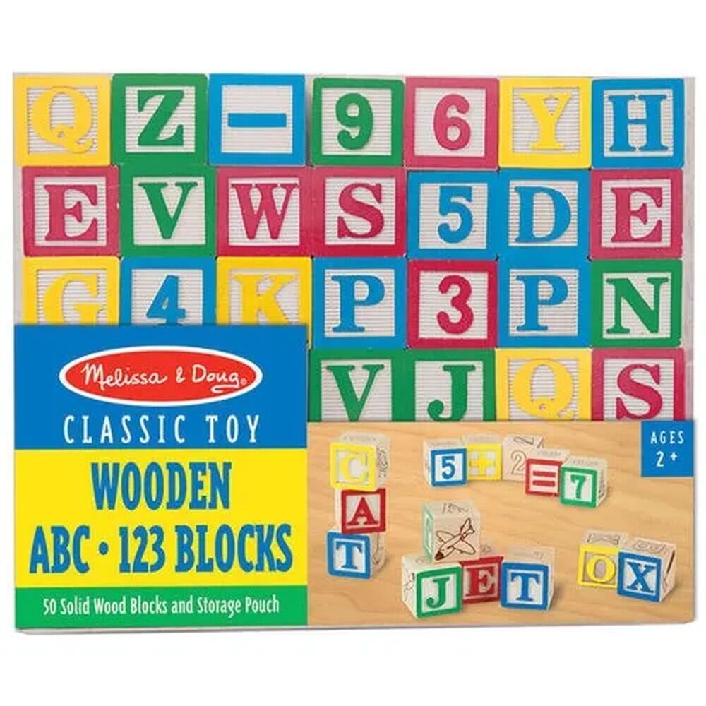 Melissa & Doug Classic Toy - Wooden Abc123 Blocks