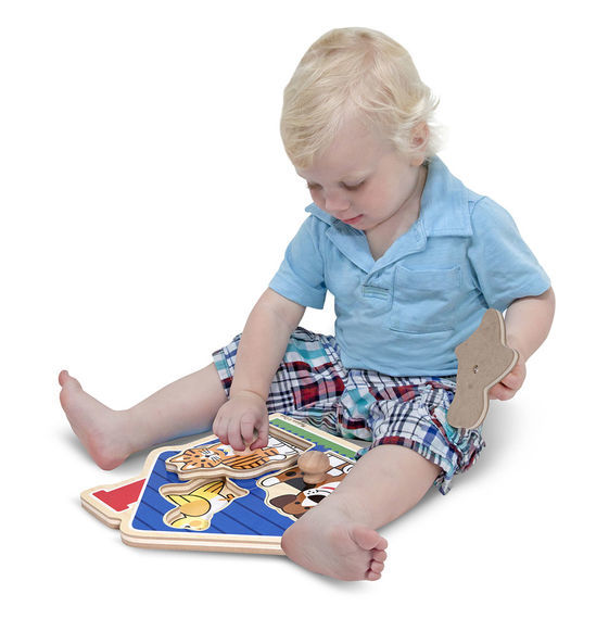 Melissa & Doug Jumbo Knob Puzzle - House Pets 3pc