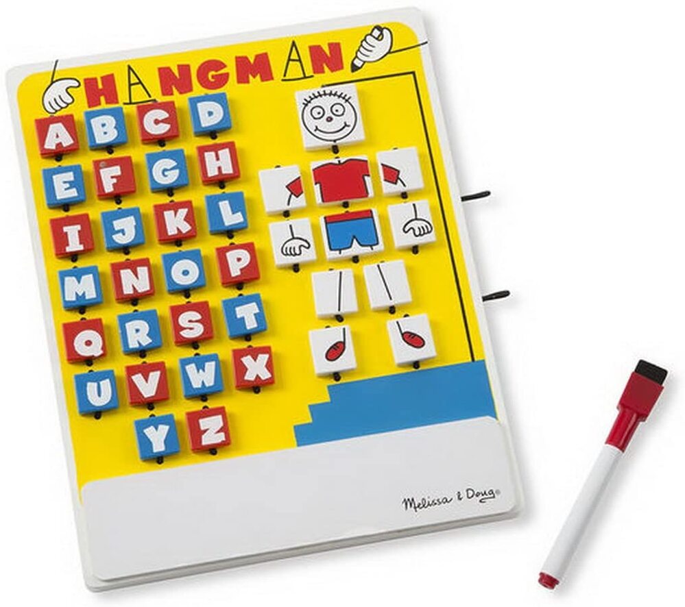 Melissa & Doug Wooden Games - Flip-to-Win Hangman Travel Game