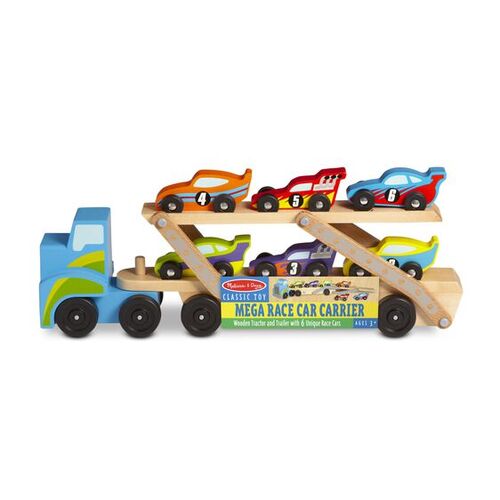 Melissa & Doug Classic Toys - Jumbo Race-Car Carrier
