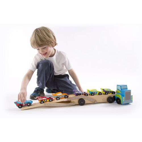 Melissa & Doug Classic Toys - Jumbo Race-Car Carrier