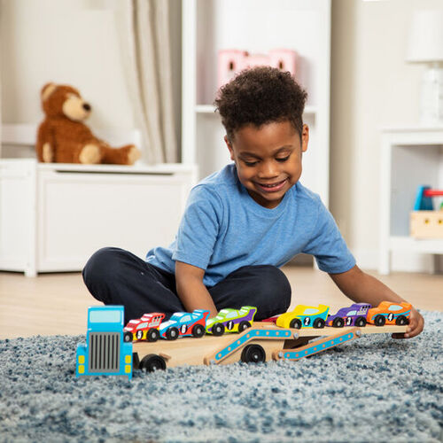 Melissa & Doug Classic Toys - Jumbo Race-Car Carrier