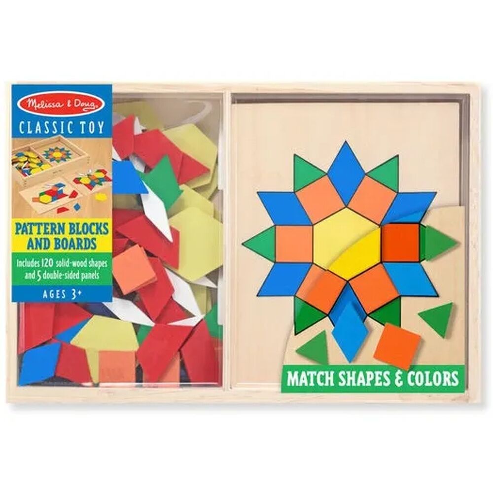 Melissa & Doug Classic Toy - Pattern Blocks and Boards