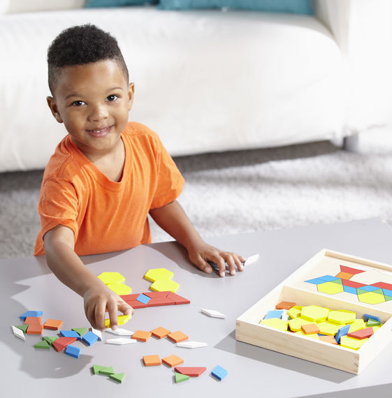Melissa & Doug Classic Toy - Pattern Blocks and Boards