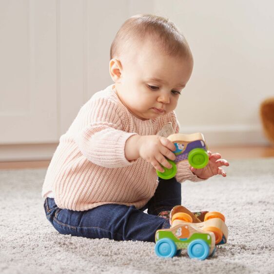 Melissa & Doug First Play - Wooden Animal Stacking Cars
