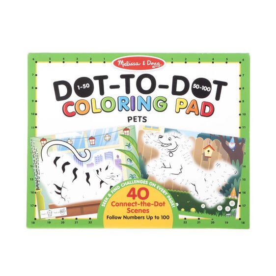 Melissa & Doug Dot-to-Dot Coloring Pad 123 - Pets