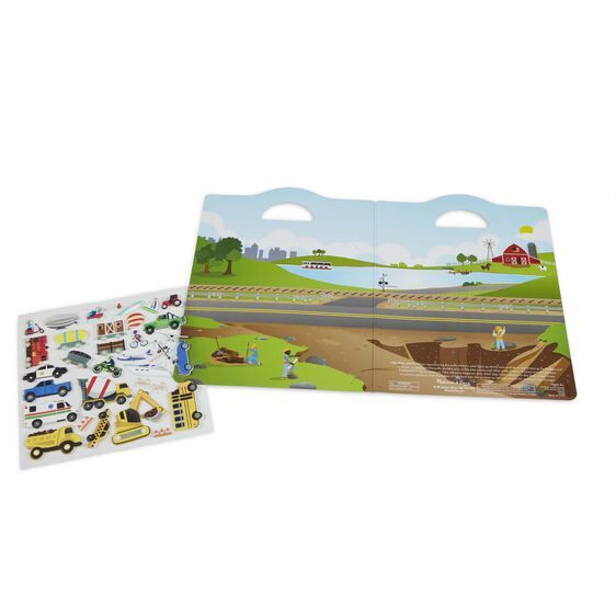 Melissa & Doug Reusable Puffy Sticker Play Set - Vehicles