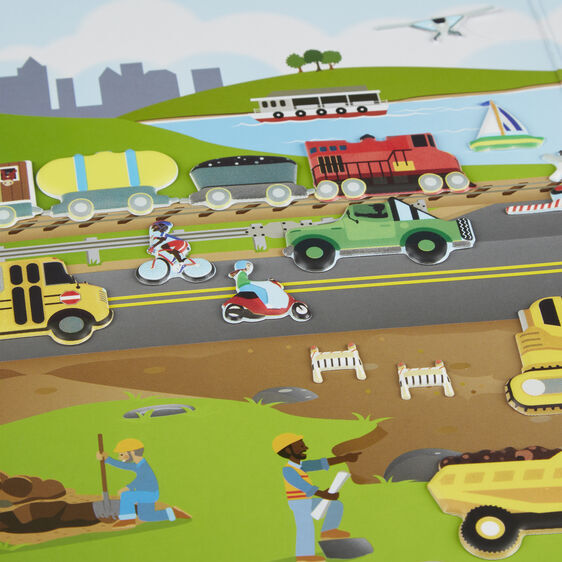 Melissa & Doug Reusable Puffy Sticker Play Set - Vehicles