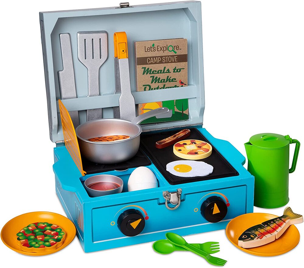Melissa & Doug Lets Explore - Wooden Camp Stove Play Set