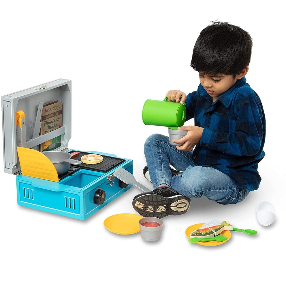 Melissa & Doug Lets Explore - Wooden Camp Stove Play Set