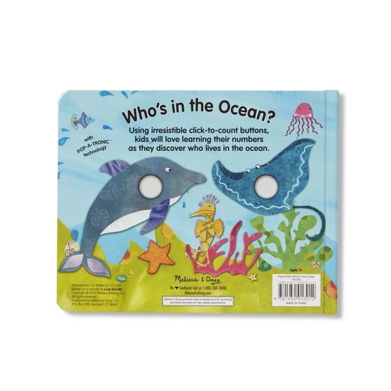 Melissa & Doug Poke-A-Dot Book - Who's In The Ocean Board Book
