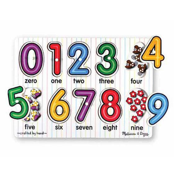 Melissa & Doug Peg Puzzle - See-Inside Numbers 10pc
