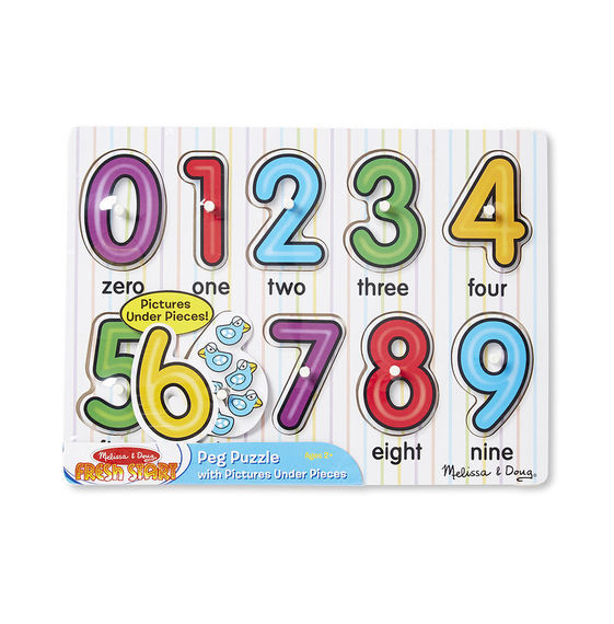 Melissa & Doug Peg Puzzle - See-Inside Numbers 10pc