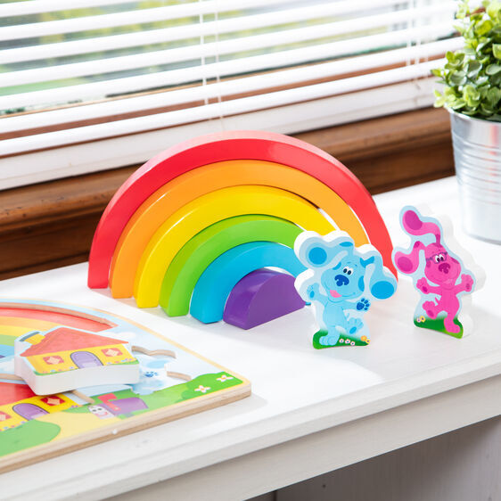 Melissa & Doug Blue's Clues & You - Wooden Rainbow Stack Puzzle