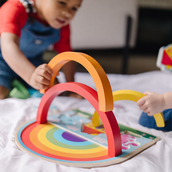 Melissa & Doug Blue's Clues & You - Wooden Rainbow Stack Puzzle