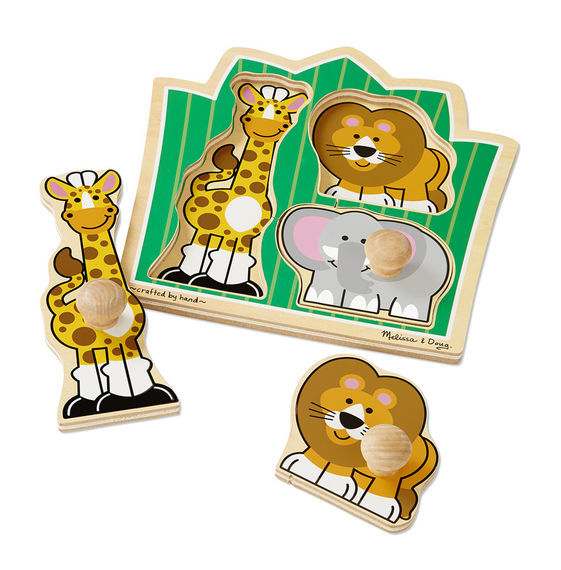 Melissa & Doug Jumbo Knob Puzzle - Jungle Friends 3pc