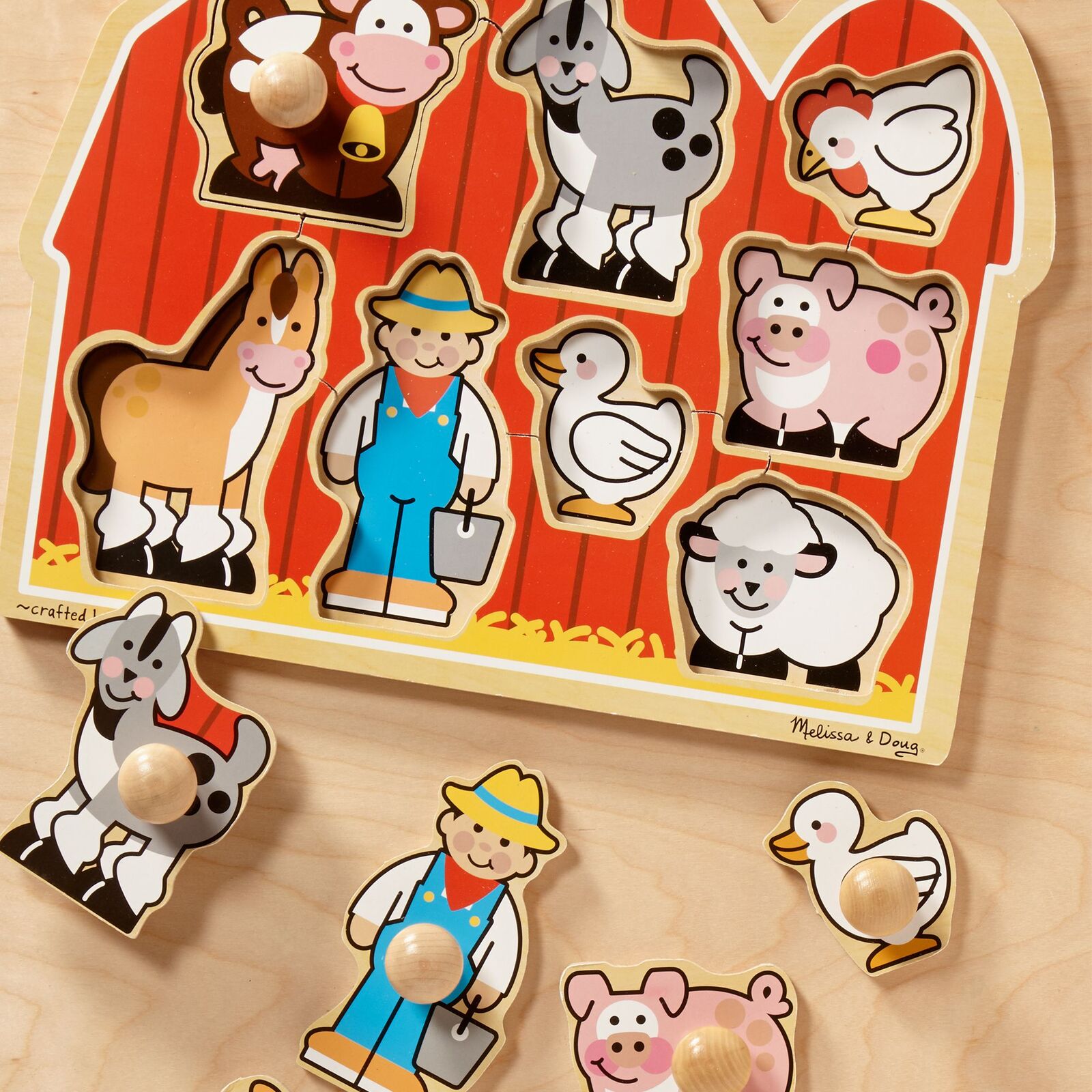 Melissa & Doug Jumbo Knob Puzzle - Around The Farm 8pc