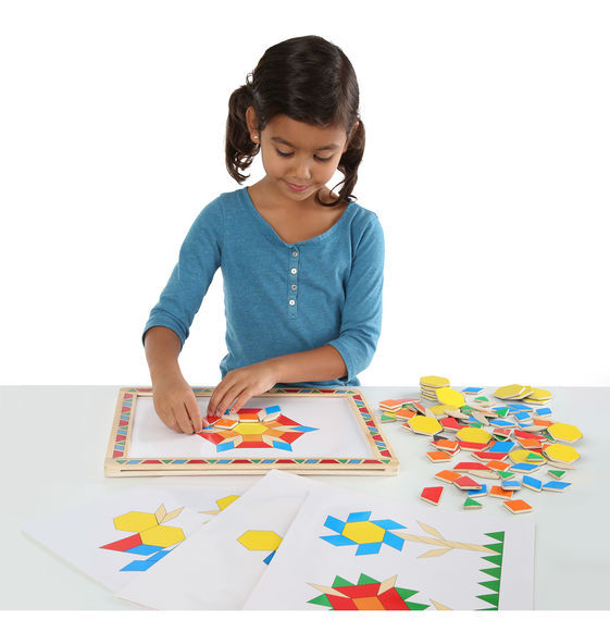 Melissa & Doug Magnetic Learning - Magnetic Pattern Block Kit