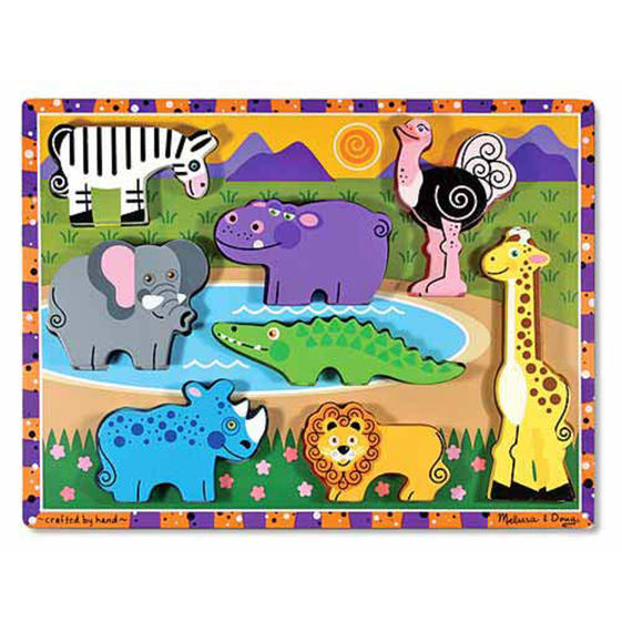 Melissa & Doug Chunky Puzzle - Safari 8pc