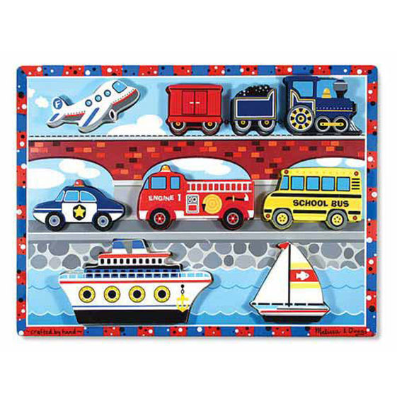 Melissa & Doug Chunky Puzzle - Vehicles 9pc