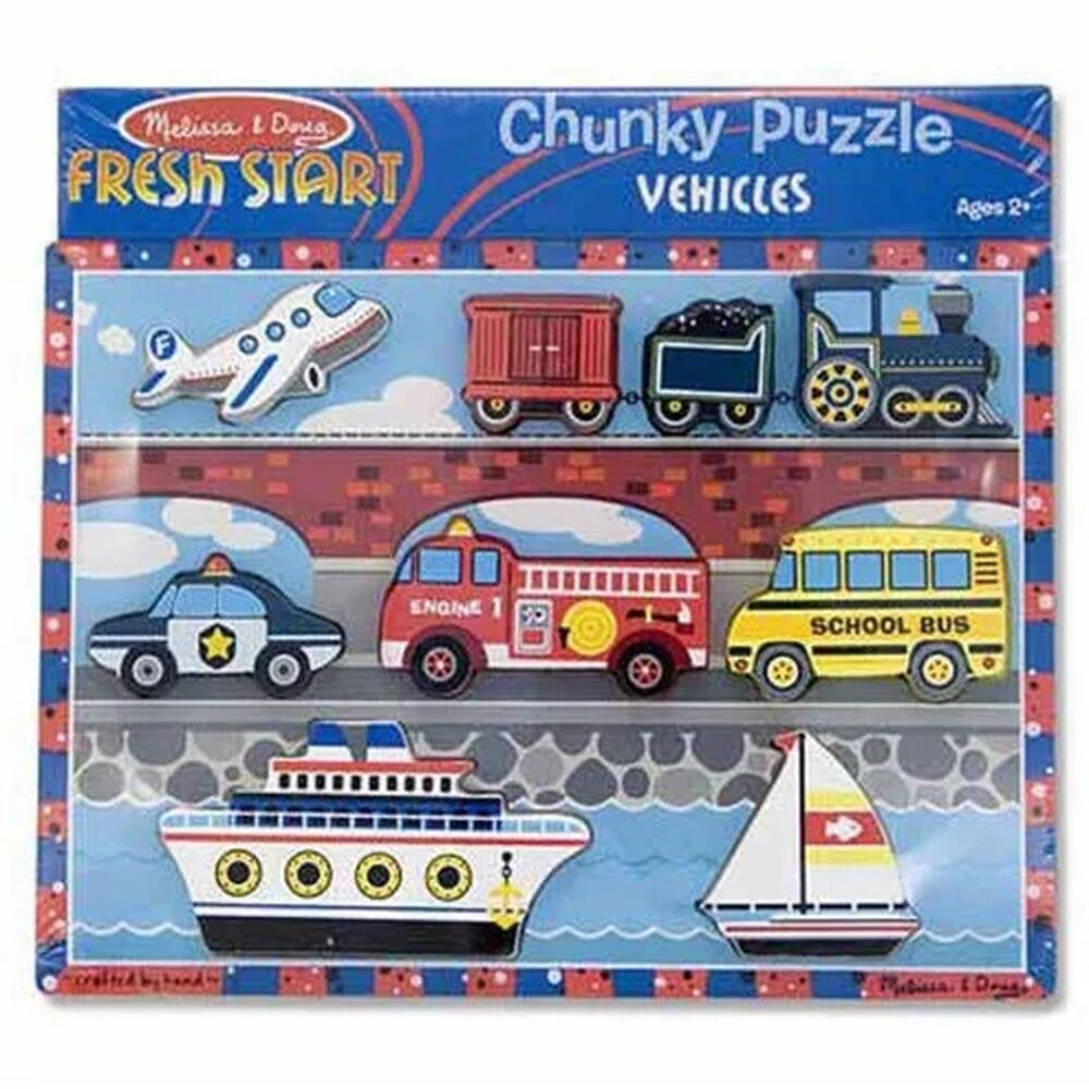 Melissa & Doug Chunky Puzzle - Vehicles 9pc