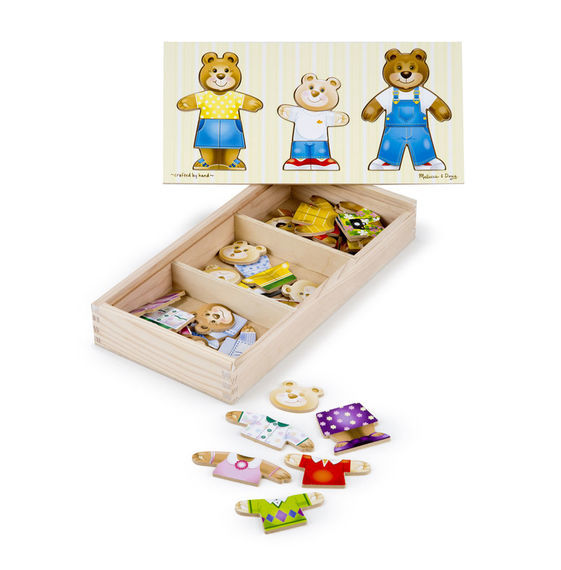 Melissa & Doug Puzzle - Wooden Bear Family Dress Up (45pc)