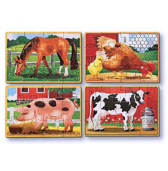 Melissa & Doug Jigsaw Puzzles in a Box - Farm Animals