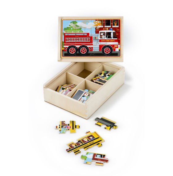 Melissa & Doug Jigsaw Puzzles in a Box - Vehicles