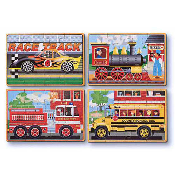 Melissa & Doug Jigsaw Puzzles in a Box - Vehicles