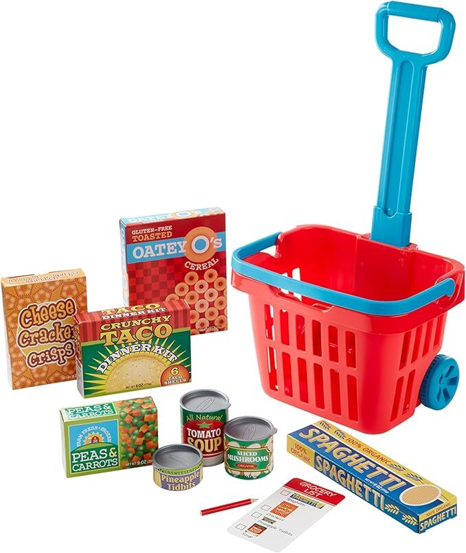 Melissa & Doug Kitchen Play - Fill & Roll Grocery Basket Play Set