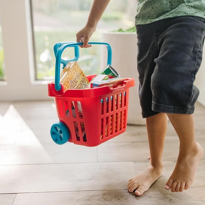 Melissa & Doug Kitchen Play - Fill & Roll Grocery Basket Play Set