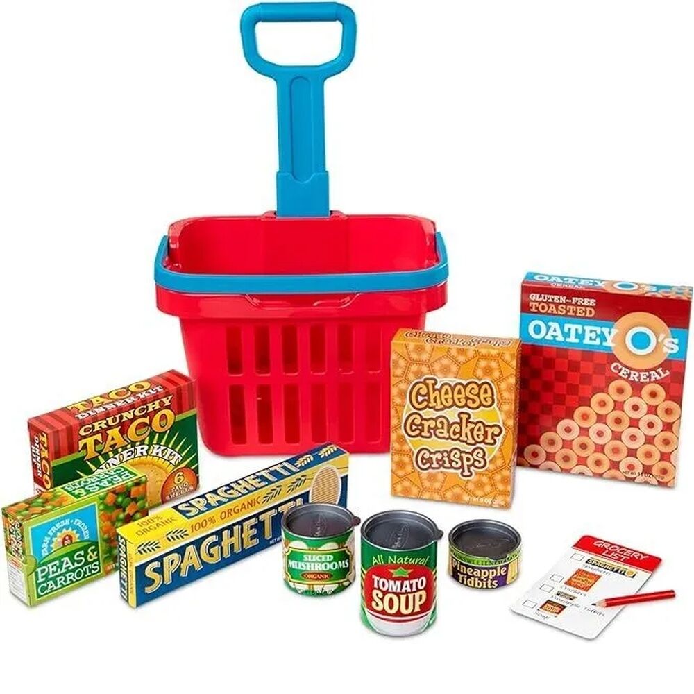 Melissa & Doug Kitchen Play - Fill & Roll Grocery Basket Play Set