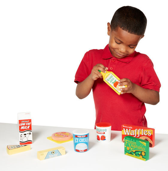 Melissa & Doug Kitchen Play - Wooden Fridge Food Set