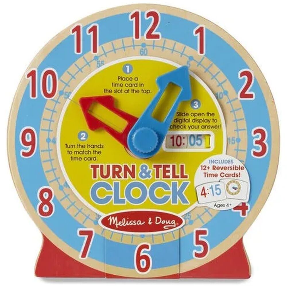 Melissa & Doug Skill Builder - Turn & Tell Wooden Clock