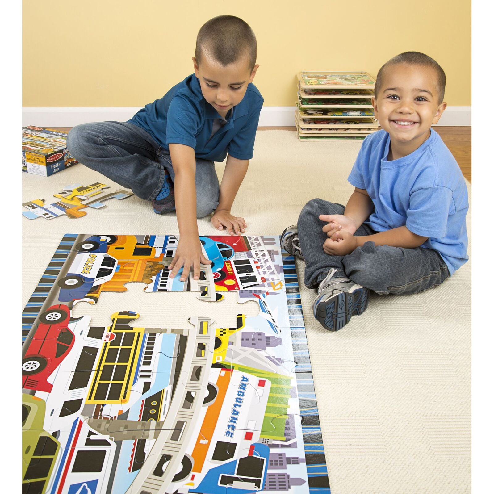 Melissa & Doug Floor Puzzle - Traffic Jam 24pc
