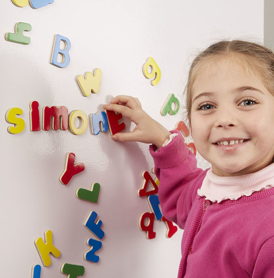 Melissa & Doug Magnetic Learning - 52 Wooden Alphabet Magnets