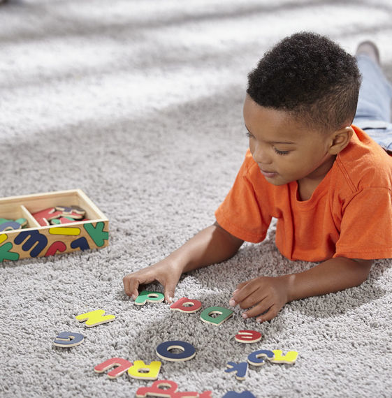 Melissa & Doug Magnetic Learning - 52 Wooden Alphabet Magnets
