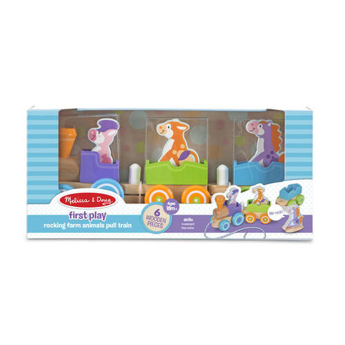 Melissa & Doug First Play - Pull Train Rocking Farm Animals